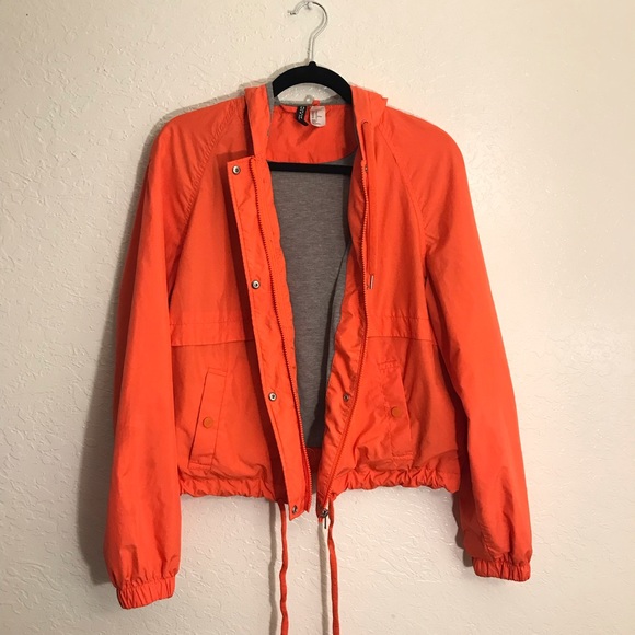 Divided Jackets & Blazers - DIVIDED by H&M Orange Hoodie Windbreaker